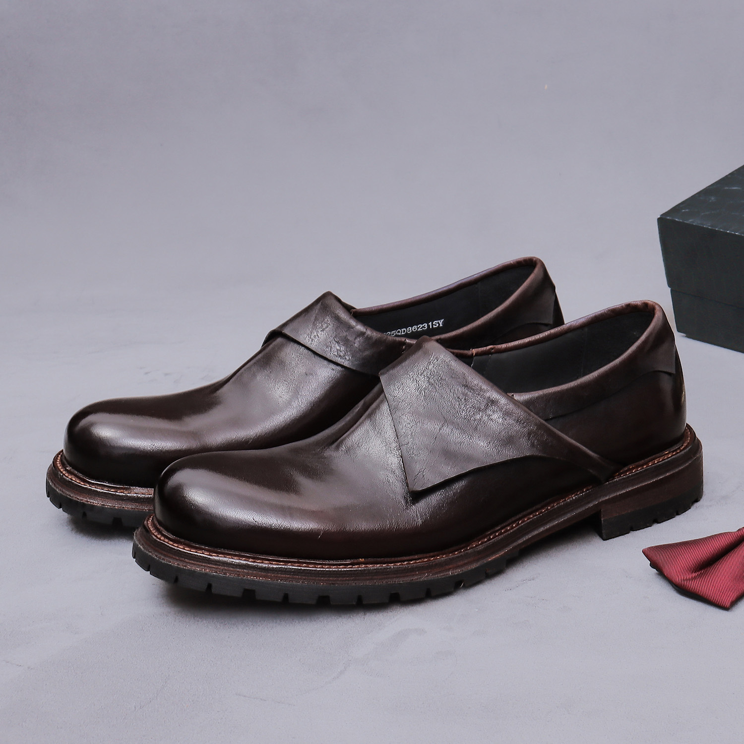 Monk Strap Shoe - รองเท้าหนังแท้ผู้ชายแบบ Monk Strap พื้นหนา กันลื่น สไตล์ลำลอง