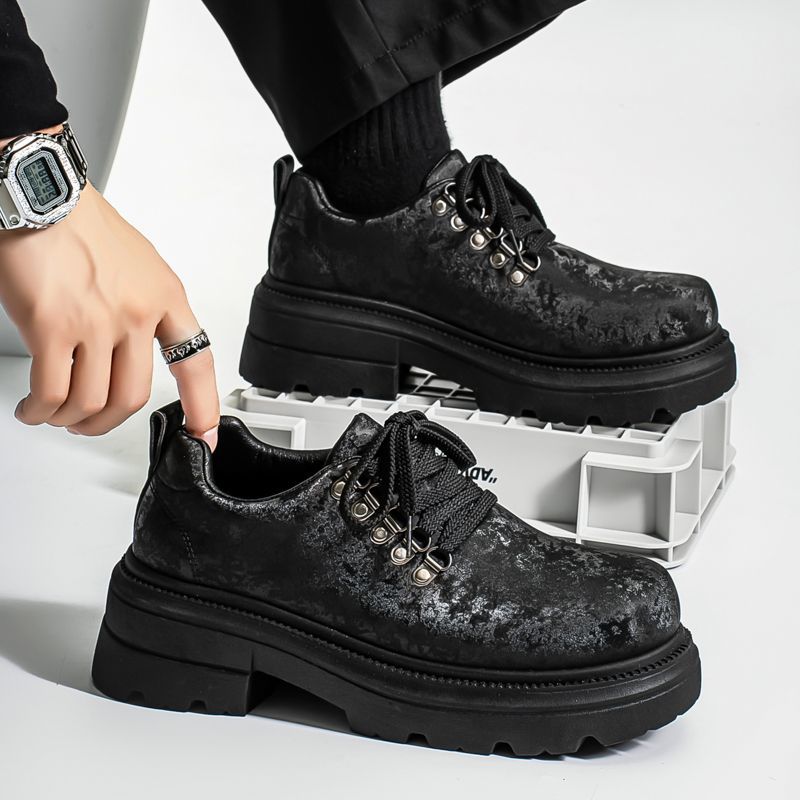 Men'S Shoes Increase Height - รองเท้าบูททำงานทรงหนา สไตล์อังกฤษย้อนยุค สำหรับผู้ชาย ฤดูหนาว หนังแท้ พื้นหนา