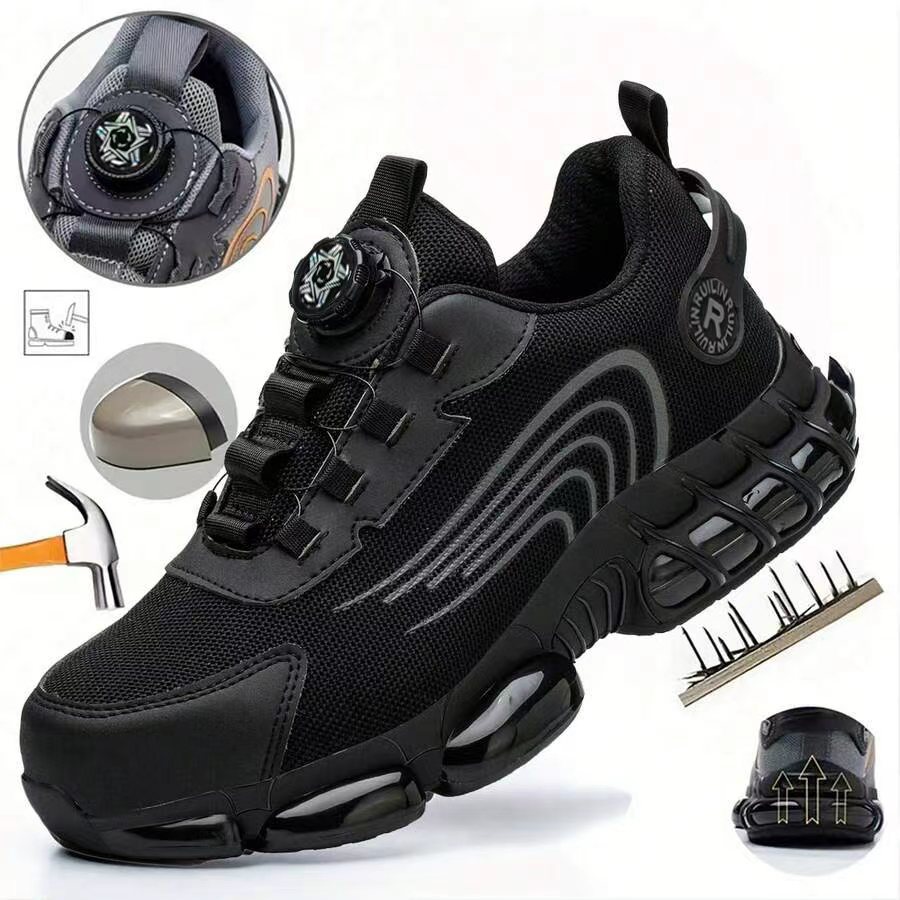 Men'S Shoes Daily Use - รองเท้าทำงานหัวเหล็กสำหรับทุกฤดูกาลสำหรับผู้ชายและผู้หญิง รองเท้าบูทหัวเหล็กกันกระแทก น้ำหนักเบา สวมใส่สบาย รองเท้านิรภัยสำหรับงานอุตสาหกรรม ทนทานต่อการสึกหรอ