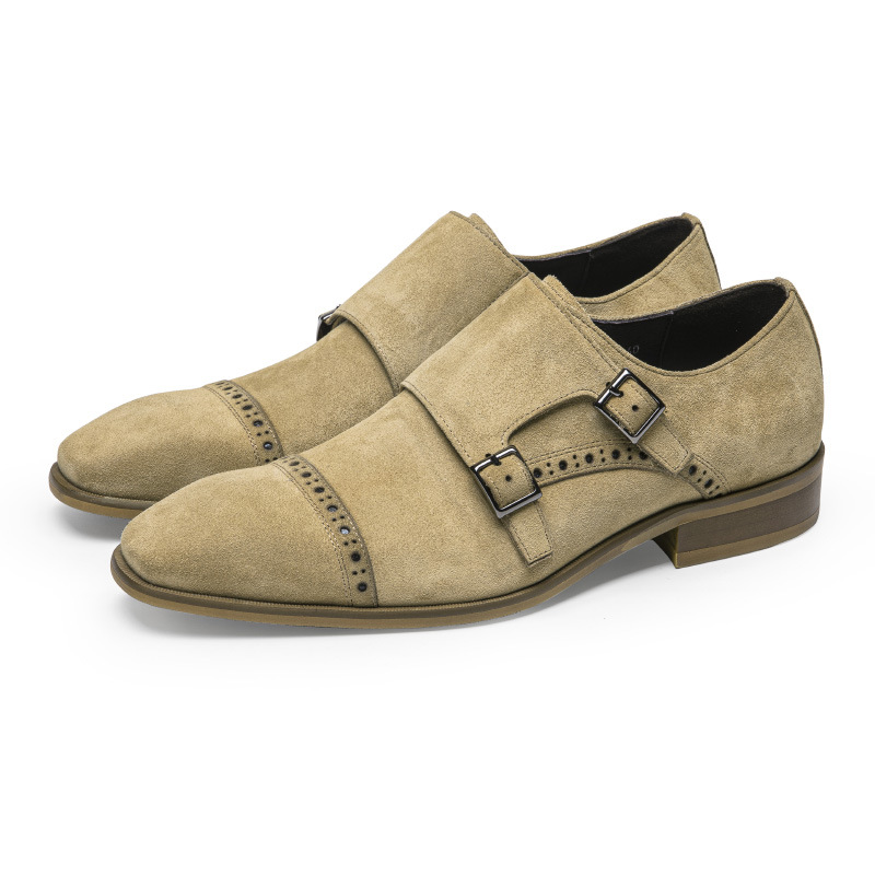 Monk Strap Shoe - รองเท้าเสื้อผู้ชายดีไซน์วินเทจหนังแท้ที่รัดคู่ monk STRAP สำหรับผู้ชายรองเท้าหนังกลับอิตาลีคลาสสิคสำหรับผู้ชาย