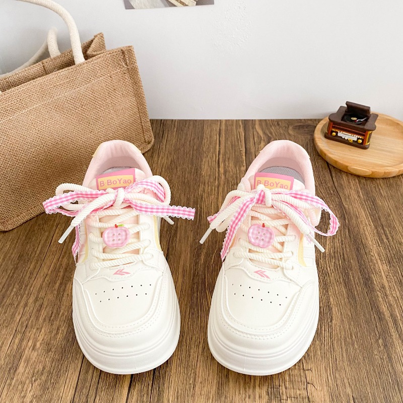 Casual Sneaker Low - รองเท้าบอร์ดดีไซน์โดพามีน ขนาดเล็ก พื้นหนา รองเท้าแฟชั่นผู้หญิง สไตล์ใหม่ปี 2026
