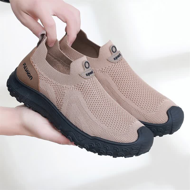 Men'S Shoes Daily Use - รองเท้าลำลองสำหรับผู้ชายในฤดูร้อน ดีไซน์แบบสวมที่ยืดหยุ่น ป้องกันการกระแทกบริเวณนิ้วเท้า พื้นรองเท้าทนทาน เหมาะสำหรับการเดินกลางแจ้งในชีวิตประจำวัน