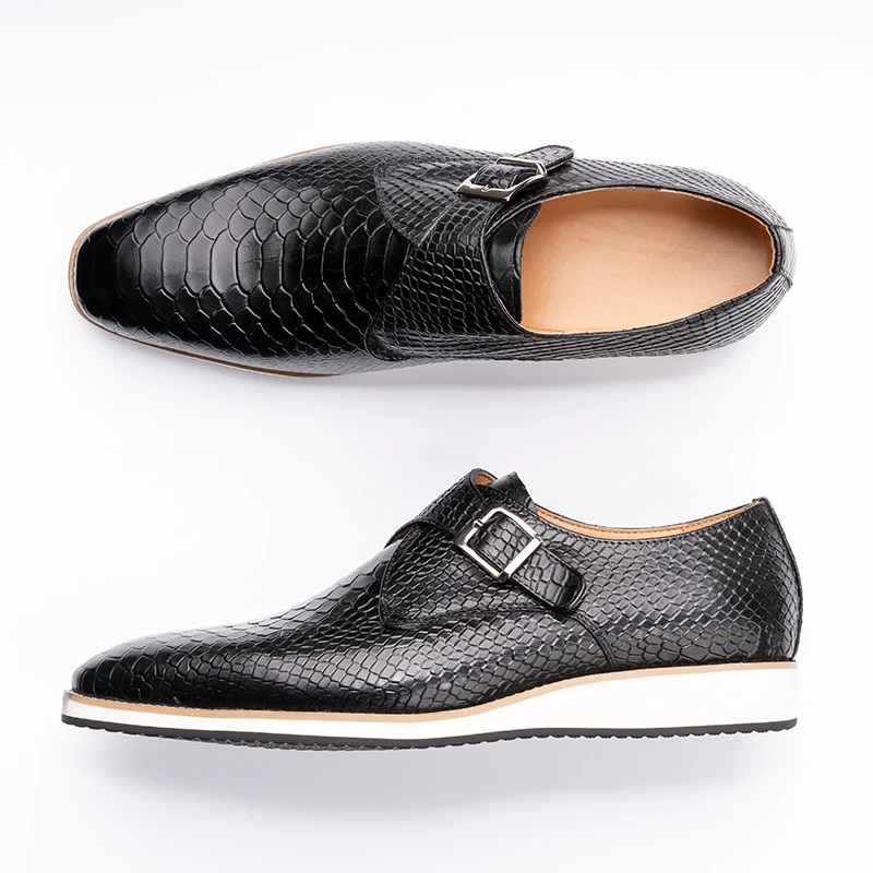 Monk Strap Shoe - คุณภาพสูงผู้ชายรองเท้าสบายๆ Handmade ของแท้หนัง Breathable รองเท้าหนังผู้ชายแฟชั่น BUCKLE