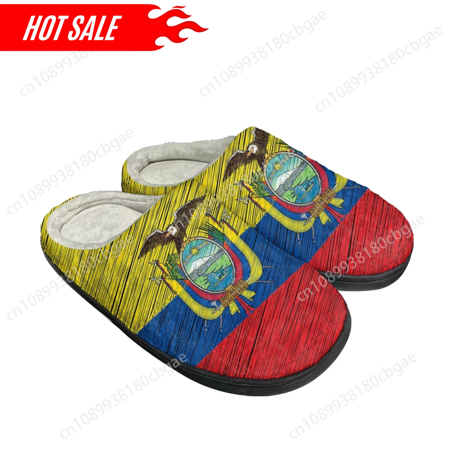 Men Shoes For Winter - รองเท้าแตะผ้าฝ้ายลายธงชาติเอกวาดอร์แบบกำหนดเองสำหรับผู้ชายและผู้หญิง รองเท้าแตะนุ่มสบายสำหรับใส่ในห้องนอน ให้ความอบอุ่นและสบายเท้า