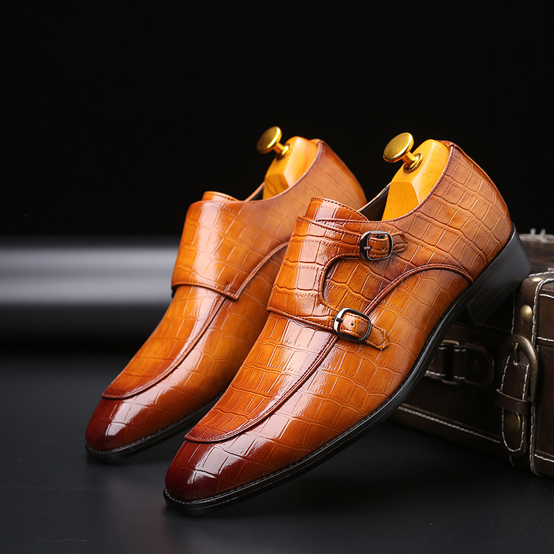 Monk Strap Shoe - สิทธิบัตรผู้ชายหนัง Loafers งานแต่งงานชุดเดรสปาร์ตี้รองเท้าสีดำสีเขียว Monk สายคล้องคอ Casual