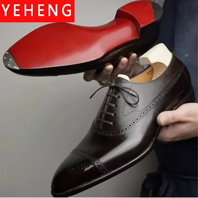 Monk Strap Shoe - รองเท้าทางการสำหรับผู้ชายชุดเดรสโบรกแต่งลูกไม้ย้อนยุคงานปาร์ตี้ลำลองธุรกิจแฟชั่นพื้นรองเท้าสีแดงประดับรองเท้างานแต่งงานขนาด48