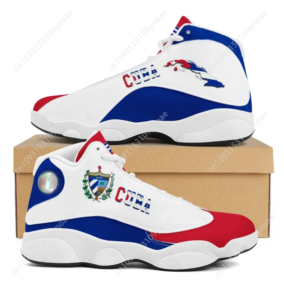 Men'S Shoes Basketball - CUBA Flag พิมพ์ Cool Men บาสเกตบอลรองเท้าผ้าใบ