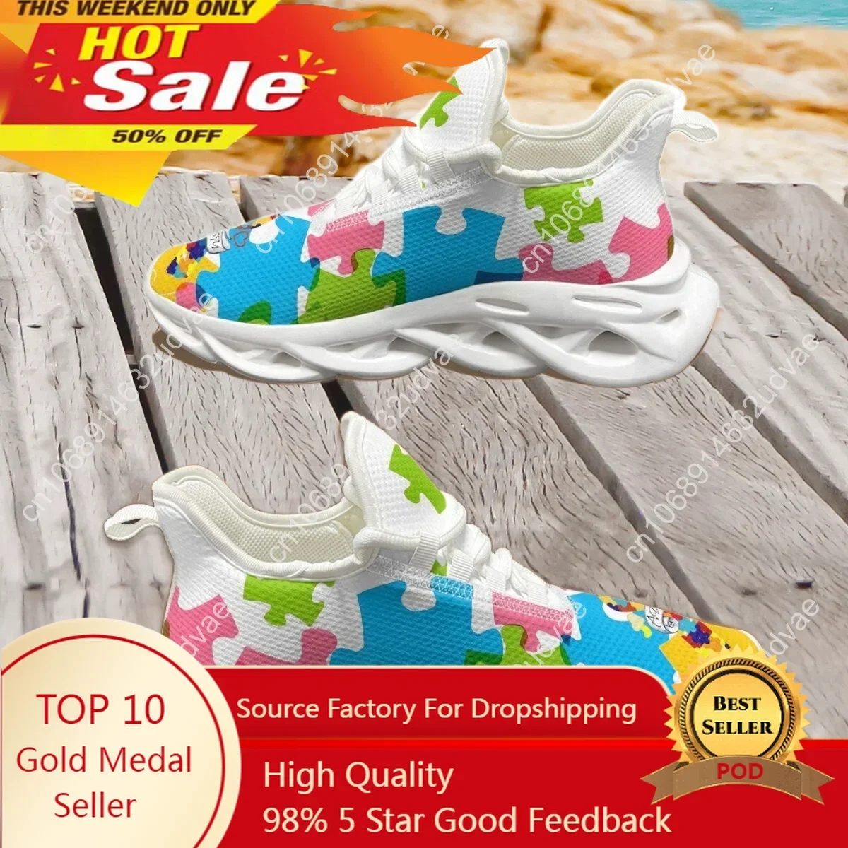 Men'S Shoes With Platform - รองเท้าวิ่งเพื่อการกีฬาเพื่อสร้างความตระหนักเกี่ยวกับออทิสติก รองเท้าผ้าใบผู้ชายแบบทนทาน นุ่มสบาย ดีไซน์ใหม่ คุณภาพสูง พื้นรองเท้านุ่ม