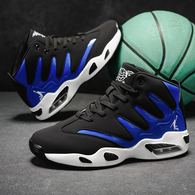 Men'S Shoes Basketball - รองเท้าบาสเก็ตบอลทรงสูงน้ำหนักเบาระบายอากาศได้ดีสำหรับผู้ชาย - พื้นยางกันลื่น ดีไซน์ลายเรขาคณิต เหมาะสำหรับการวิ่ง การฝึกซ้อม