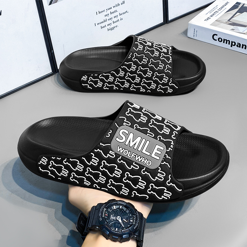 Men'S Shoes With Platform - รองเท้าแตะผู้ชายสำหรับฤดูร้อน รองเท้าแตะกันลื่น พื้นหนานุ่ม รองเท้าใส่ในบ้าน รองเท้าใส่ในห้องน้ำ รองเท้าใส่ชายหาด