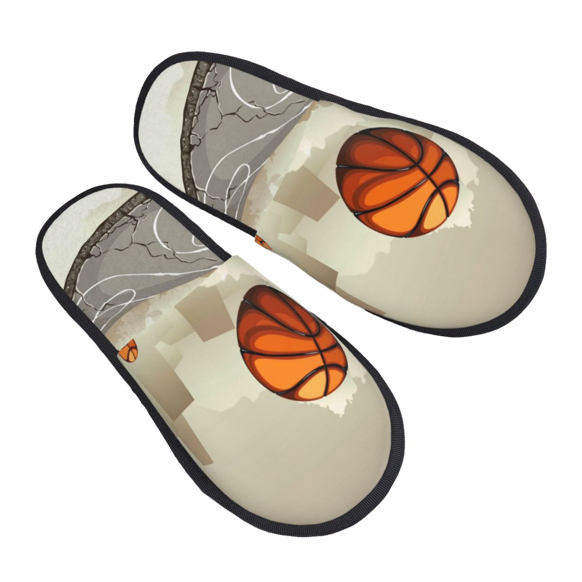 Men'S Shoes Basketball - รองเท้าแตะฤดูหนาวสำหรับผู้หญิงและผู้ชาย รองเท้าแตะนุ่ม อุ่น ลายบาสเก็ตบอล รองเท้าใส่ในบ้าน
