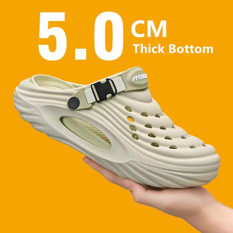 Men'S Shoes With Platform - รองเท้ารัดส้นแบบใหม่สำหรับคู่รัก รองเท้าแตะผู้หญิงสำหรับฤดูร้อน รองเท้าแตะชายหาดน้ำหนักเบา รองเท้าแตะผู้ชายแบบสวมปิดหัว รองเท้าแตะกันน้ำสำหรับผู้ชาย