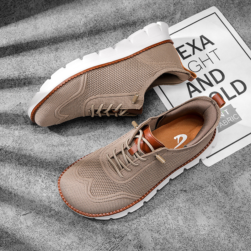 Men'S Shoes Daily Use - รองเท้าผู้ชายทรงกว้าง สไตล์ลำลอง แบบตาข่าย ระบายอากาศดี ดีไซน์มินิมอล พื้นเรียบ