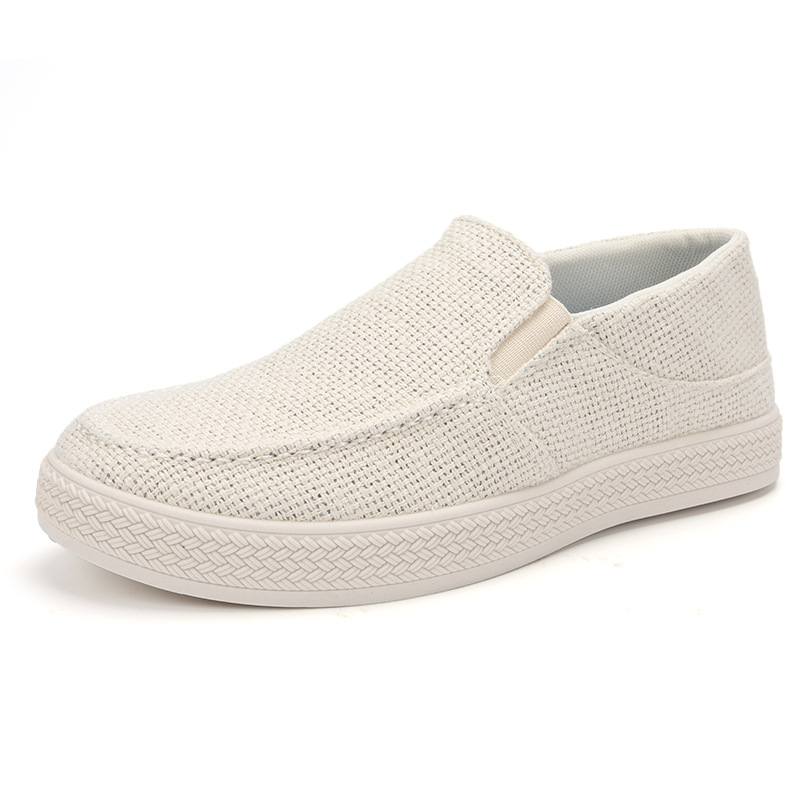 Men'S Shoes Daily Use - รองเท้าโลฟเฟอร์ผ้าลินินสำหรับผู้ชาย ระบายอากาศได้ดี หน้าผ้าทอ ทนทานต่อการสึกหรอ พื้นรองเท้าทำจากยาง เหมาะสำหรับใส่เดินเล่นในชีวิตประจำวัน