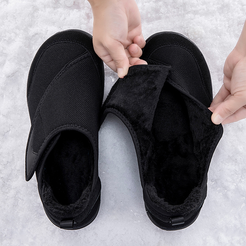 Men'S Shoes With Wide Toe Box - รองเท้าผ้าใบลำลองหัวกว้างสำหรับฤดูหนาว บุขน สำหรับผู้สูงอายุ รองเท้าสำหรับผู้ป่วยเบาหวาน ปรับขนาดได้ บรรเทาอาการเท้าบวม