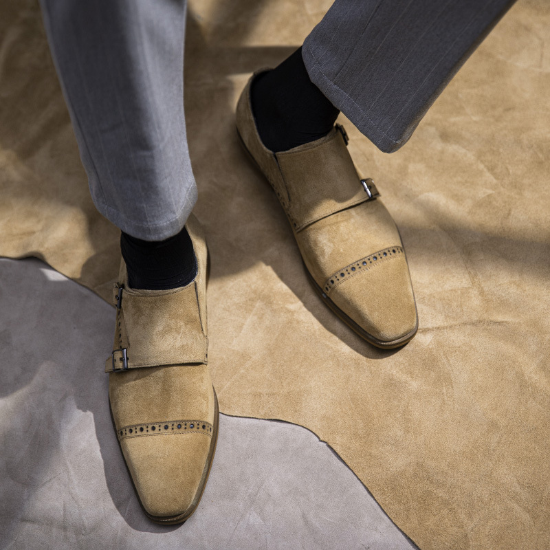 รองเท้าเสื้อผู้ชายดีไซน์วินเทจ - Monk Strap Shoe บทวิจารณ์และราคา