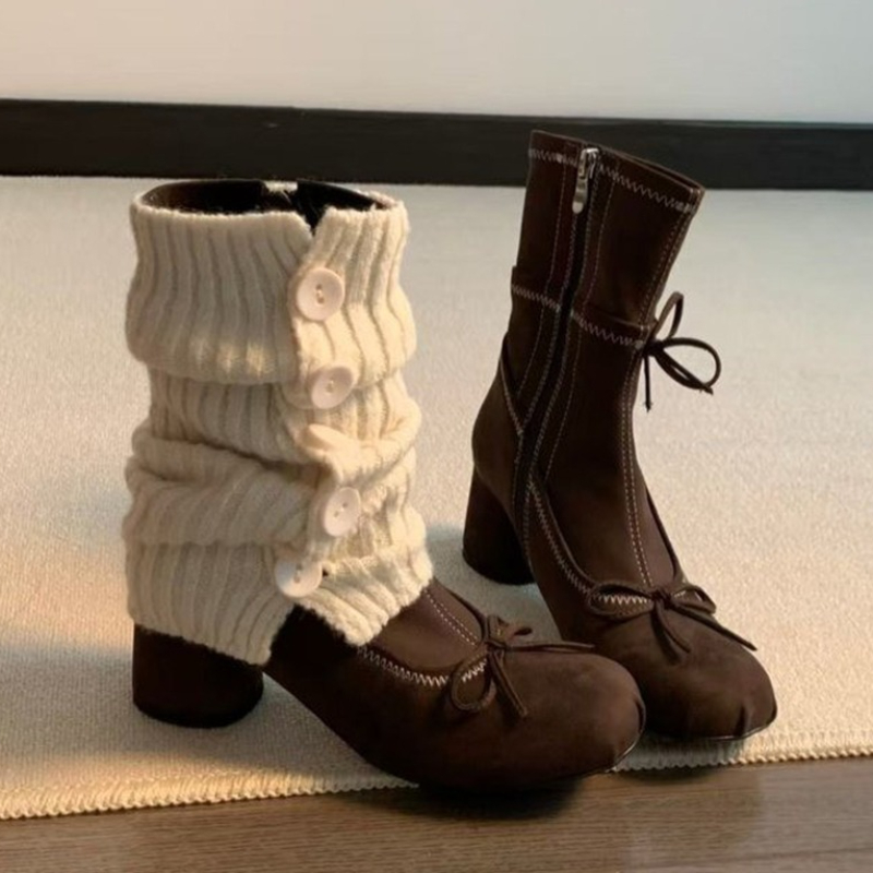 รองเท้าบูทส้นสูงแบบผูกโบว์สำหร - Chelsea Boots Suede บทวิจารณ์และราคา