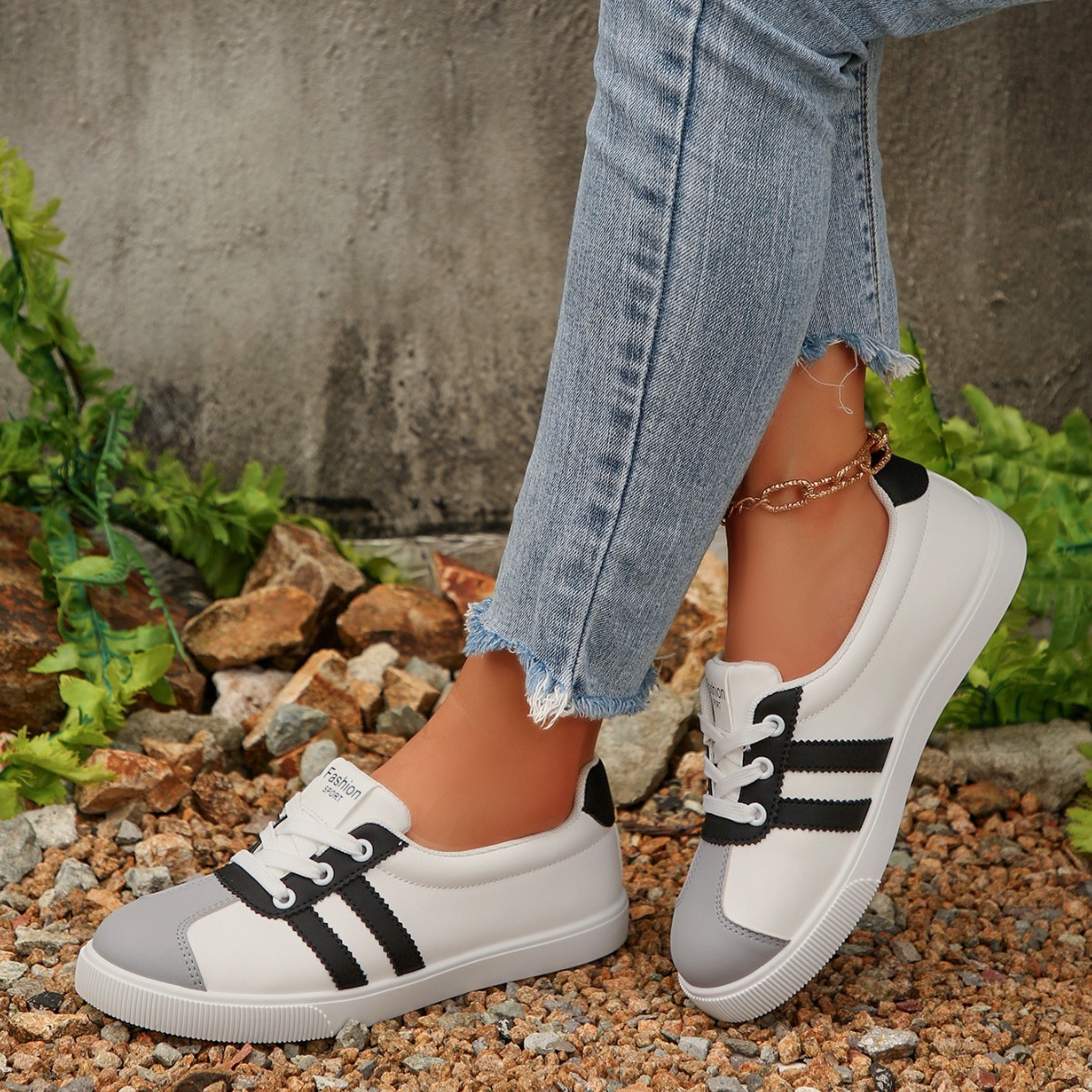 รองเท้าผ้าใบผู้หญิงสไตล์เกาหลี - Casual Sneaker Low บทวิจารณ์และราคา