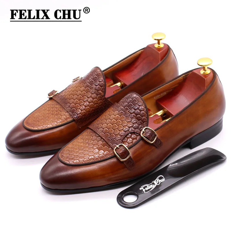 ผู้ชายหนังแท้โลฟเฟอร์โลหะหัวเข - Monk Strap Shoe บทวิจารณ์และราคา