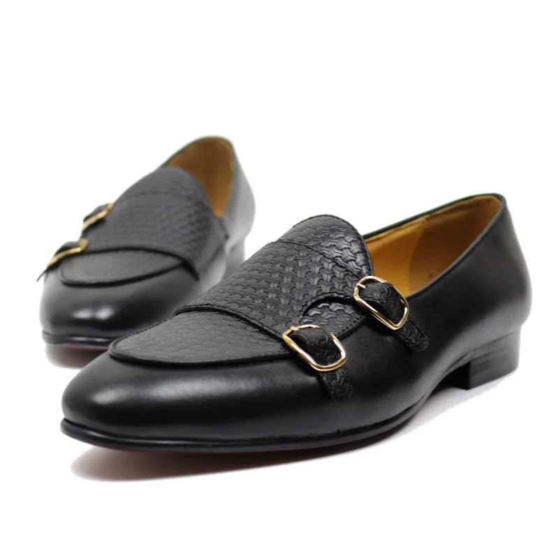 ผู้ชายหนังแท้โลฟเฟอร์โลหะหัวเข - Monk Strap Shoe บทวิจารณ์และราคา