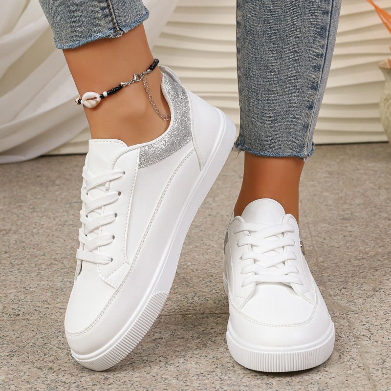 รองเท้าผ้าใบผู้หญิงสีขาวลายหัว - Casual Sneaker Low บทวิจารณ์และราคา
