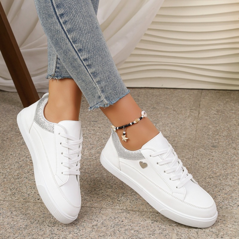 รองเท้าผ้าใบผู้หญิงสีขาวลายหัว - Casual Sneaker Low บทวิจารณ์และราคา
