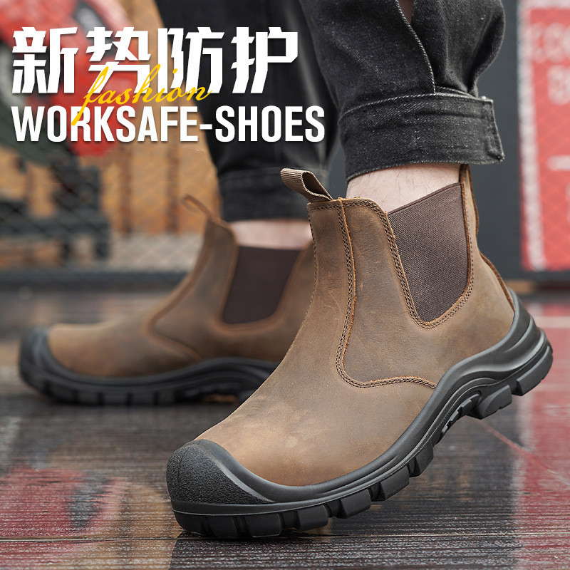 ผู้ชายขนาดใหญ่แฟชั่น Steel Toe - Chelsea Boots Suede บทวิจารณ์และราคา