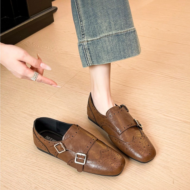 รองเท้าผู้หญิงสไตล์เรโทร รองเท - Monk Strap Shoe บทวิจารณ์และราคา