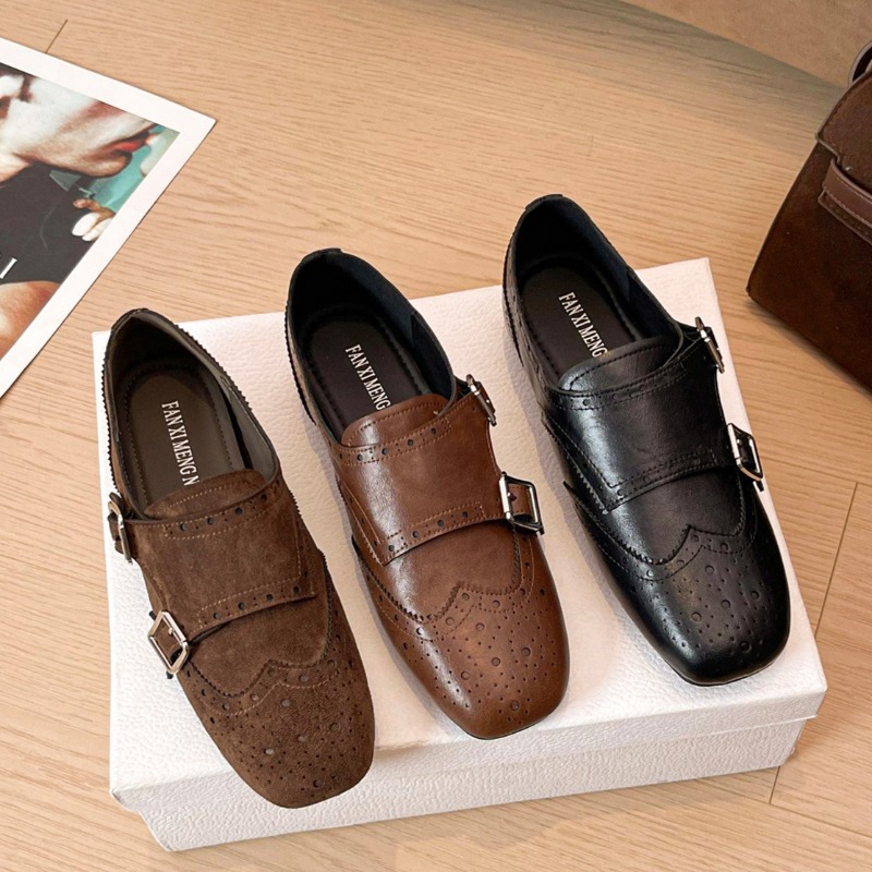 รองเท้าผู้หญิงสไตล์เรโทร รองเท - Monk Strap Shoe บทวิจารณ์และราคา