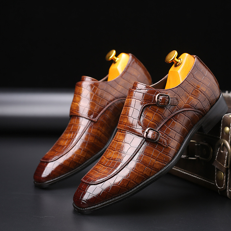 สิทธิบัตรผู้ชายหนัง Loafers งา - Monk Strap Shoe บทวิจารณ์และราคา