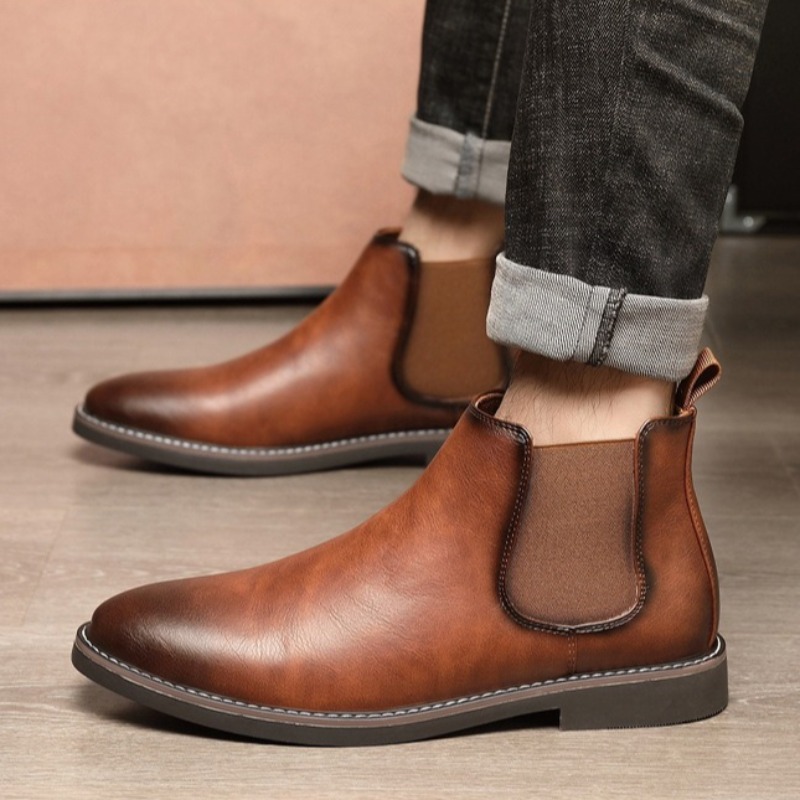 รองเท้าบูทหนังลำลองสไตล์ธุรกิจ - Men Shoes Brand บทวิจารณ์และราคา