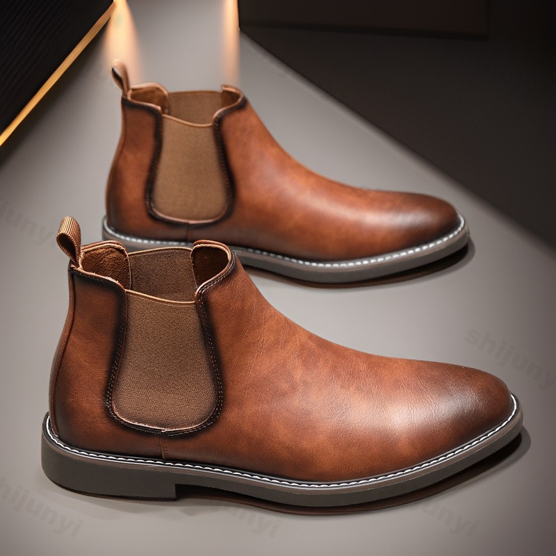 รองเท้าบูทหนังลำลองสไตล์ธุรกิจ - Men Shoes Brand บทวิจารณ์และราคา