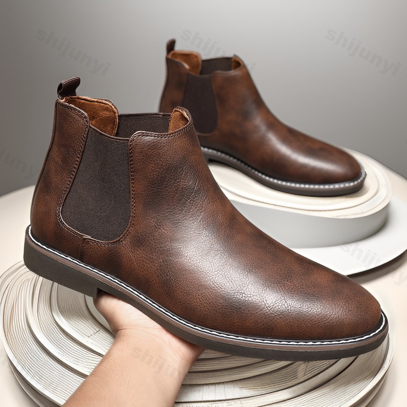 รองเท้าบูทหนังลำลองสไตล์ธุรกิจ - Men Shoes Brand บทวิจารณ์และราคา