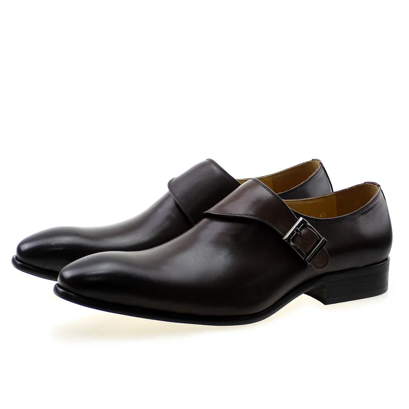 ผู้ชายหนังแท้สายคล้องรองเท้า 2 - Monk Strap Shoe บทวิจารณ์และราคา