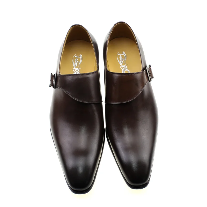 ผู้ชายหนังแท้สายคล้องรองเท้า 2 - Monk Strap Shoe บทวิจารณ์และราคา