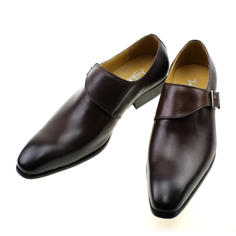 ผู้ชายหนังแท้สายคล้องรองเท้า 2 - Monk Strap Shoe บทวิจารณ์และราคา