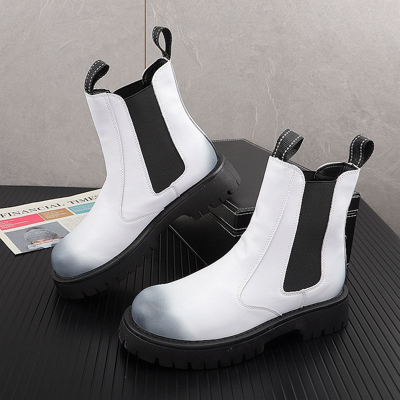 รองเท้าบูทหนังแท้แฟชั่นหรูสำหร - Men Shoes Brand บทวิจารณ์และราคา
