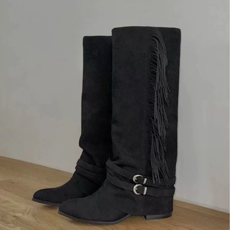 รองเท้าบูทผู้หญิงแบบสูงถึงเข่า - Chelsea Boots Suede บทวิจารณ์และราคา